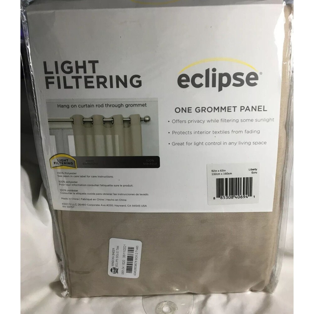 Liberty Window Sheer Curtain Tan - Eclipse 52x63